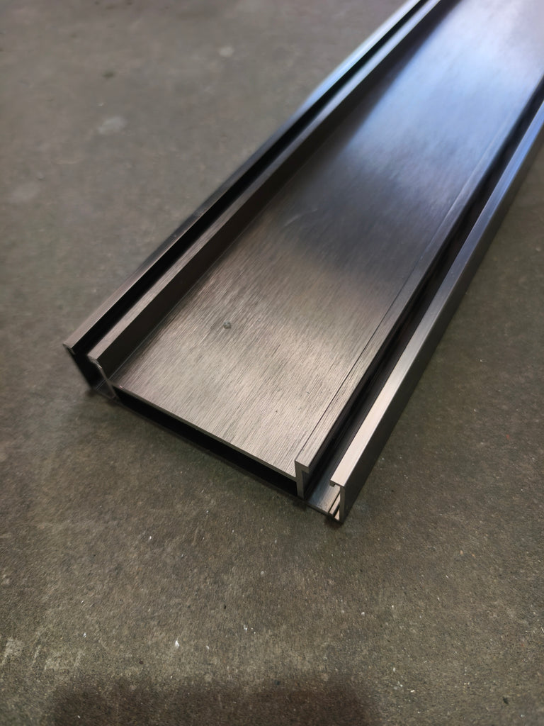 Brushed Gunmetal Tile Insert DIY Aluminium Grate Kit