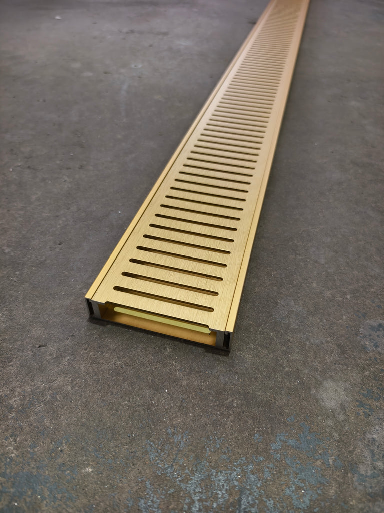 Brushed Brass Slotted DIY Aluminium Grate Kit