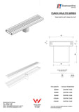 Shower grate 75mm width with 50mm outlet