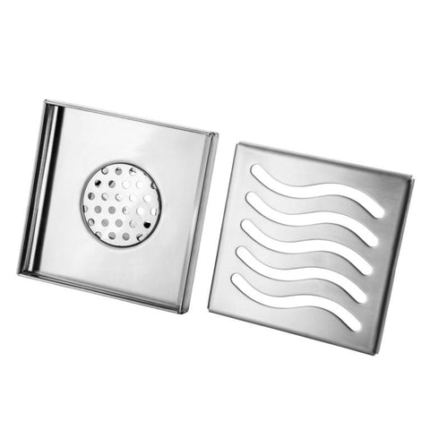 Bathroom Shower Drain Grate Waste Full Stainless Steel Square PS Series ...